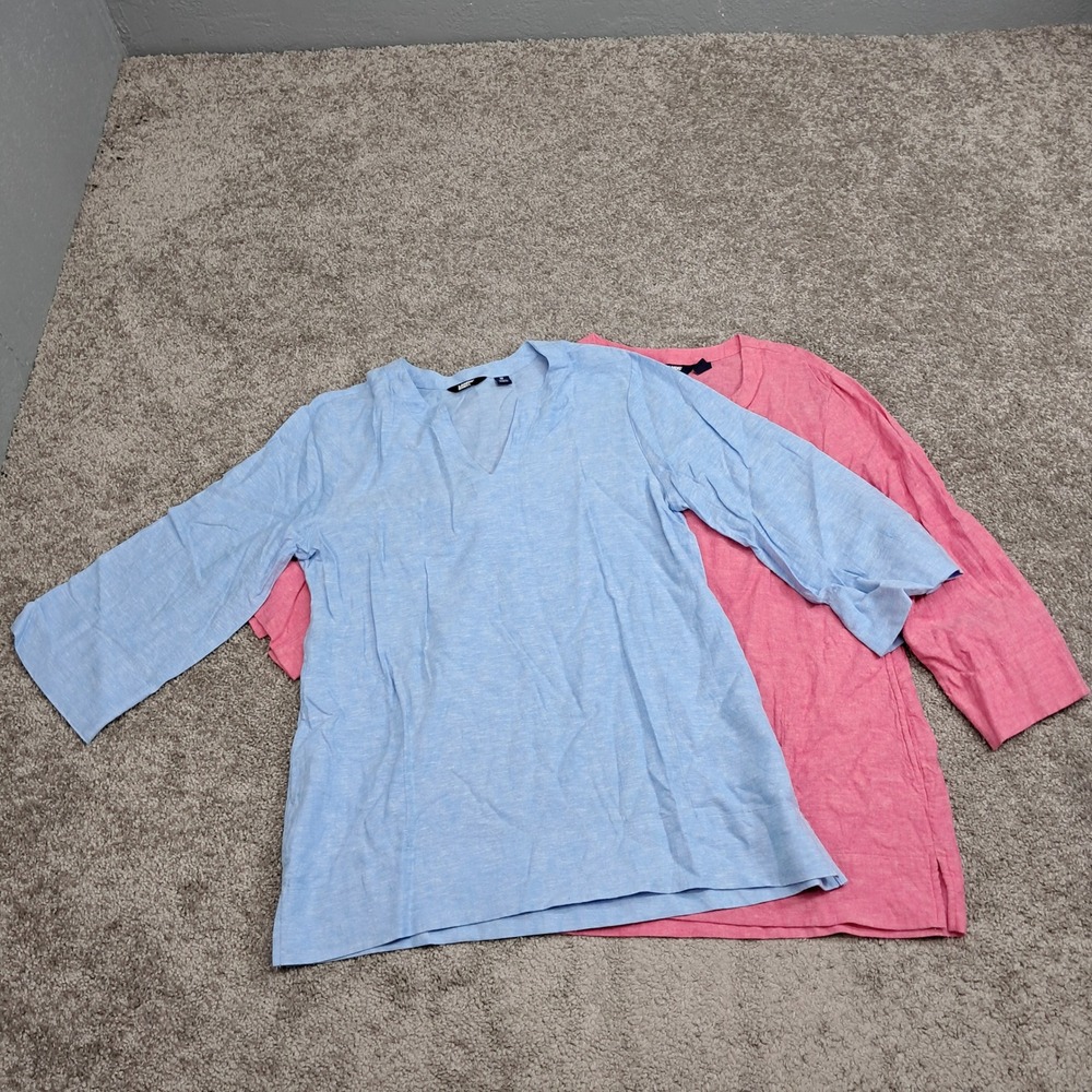 Lands' End Women’s Tunic Tops in Light Blue and Pink